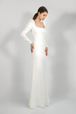 Bianca preview photo # 3 Bianca Modest Crepe Long Sleeve Wedding Dress preview photo # 3
