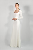 Bianca preview photo # 2 Bianca Modest Crepe Long Sleeve Wedding Dress preview photo # 2