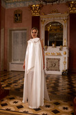 Cape Casey Ivory Long Bridal Cape with Bow preview photo # 8