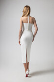 Liz Midi preview photo # 3 Liz Ivory Midi Dress with High Neck Overlay preview photo # 3