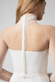 Liz Midi preview photo # 4 Liz Ivory Midi Dress with High Neck Overlay preview photo # 4