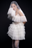 Leya Ruffled Tulle Bridal Veil preview photo # 4