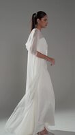 Cape Veid preview video # 4 Long Ivory Chiffon Bridal Cape Veid preview video # 4
