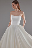 Lizzie Strapless Satin Midi Wedding Dress preview photo # 4