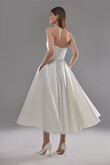 Lizzie Strapless Satin Midi Wedding Dress preview photo # 5