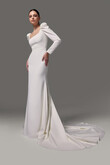 Berta preview photo # 4 Long Sleeve Crepe Wedding Dress Berta preview photo # 4