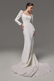 Berta preview photo # 3 Long Sleeve Crepe Wedding Dress Berta preview photo # 3