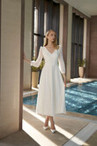 Modest A-Line Midi Bridal Gown Valerie preview photo # 10