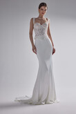Penelope Stretch Satin Fit and Flare Skirt preview photo # 3