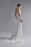 Penelope Stretch Satin Fit and Flare Skirt preview photo # 5