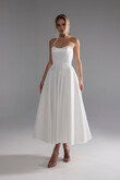 Lizzie Strapless Satin Midi Wedding Dress preview photo # 6