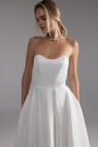 Lizzie Strapless Satin Midi Wedding Dress preview photo # 10