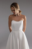 Lizzie Strapless Satin Midi Wedding Dress preview photo # 9
