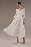 Modest A-Line Midi Bridal Gown Valerie preview photo # 1