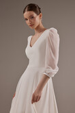 Modest A-Line Midi Bridal Gown Valerie preview photo # 3