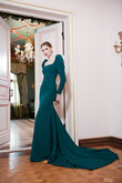 Emerald Green Long Sleeve Evening Gown Berta