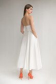 Lizzie Strapless Satin Midi Wedding Dress preview photo # 15