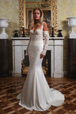 Penelope Stretch Satin Fit and Flare Skirt preview photo # 6