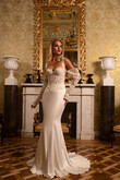 Penelope Stretch Satin Fit and Flare Skirt preview photo # 9