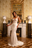 Penelope Stretch Satin Fit and Flare Skirt preview photo # 10
