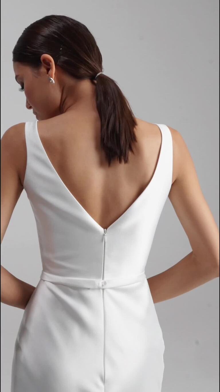 Mika preview video # 2 Mika Square Neck Mikado Bridal Dress