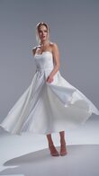Lizzie Strapless Satin Midi Wedding Dress preview video # 7