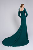 Berta preview photo # 3 Emerald Green Long Sleeve Evening Gown Berta preview photo # 3