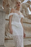 Off-White Lace Off-the-Shoulder Wedding Dress Pippa preview photo # 4