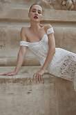 Off-White Lace Off-the-Shoulder Wedding Dress Pippa preview photo # 6