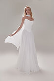 Strapless Chiffon Bridal Set with Corset and Skirt