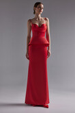Lucia red convertible corset evening gown with scarf preview photo # 7