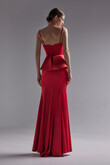 Lucia red convertible corset evening gown with scarf preview photo # 13