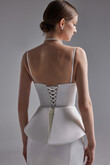 Lucia Minimalist White Gown with Detachable Peplum preview photo # 8