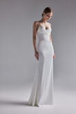 Lucia Minimalist White Gown with Detachable Peplum preview photo # 5
