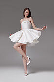 Sophie Strapless Mikado Bridal Mini Dress preview photo # 4