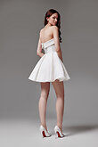 Sophie Strapless Mikado Bridal Mini Dress preview photo # 6