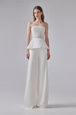 Riki Strapless Lace Peplum Bridal Suit preview photo # 1