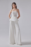 Riki Strapless Lace Peplum Bridal Suit preview photo # 3