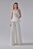 Riki Strapless Lace Peplum Bridal Suit preview photo # 2