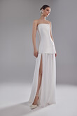 Palmira Modern Strapless Drop Waist Bridal Set preview photo # 3