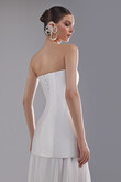 Palmira Modern Strapless Drop Waist Bridal Set preview photo # 7