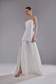 Palmira Modern Strapless Drop Waist Bridal Set preview photo # 6