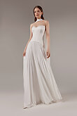 Off-White Strapless Pleated Bridal Gown preview photo # 13
