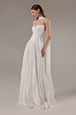Off-White Strapless Pleated Bridal Gown preview photo # 3
