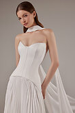 Off-White Strapless Pleated Bridal Gown preview photo # 7