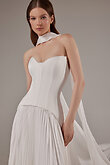Off-White Strapless Pleated Bridal Gown preview photo # 6