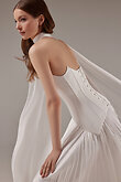 Off-White Strapless Pleated Bridal Gown preview photo # 8