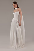 Off-White Strapless Pleated Bridal Gown preview photo # 10