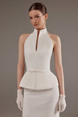 Salma preview photo # 3 Salma Modern Halter Peplum Midi Dress preview photo # 3