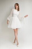 Filici Mini Dress With Long Sheer Sleeves preview photo # 14